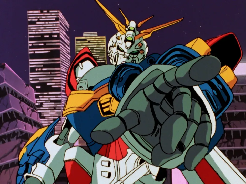 第35話でガンダムマックスターと組み合うゴッドガンダム