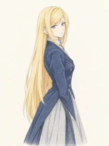 クーデリア・藍那・バーンスタインをイメージした色鉛筆風イラスト